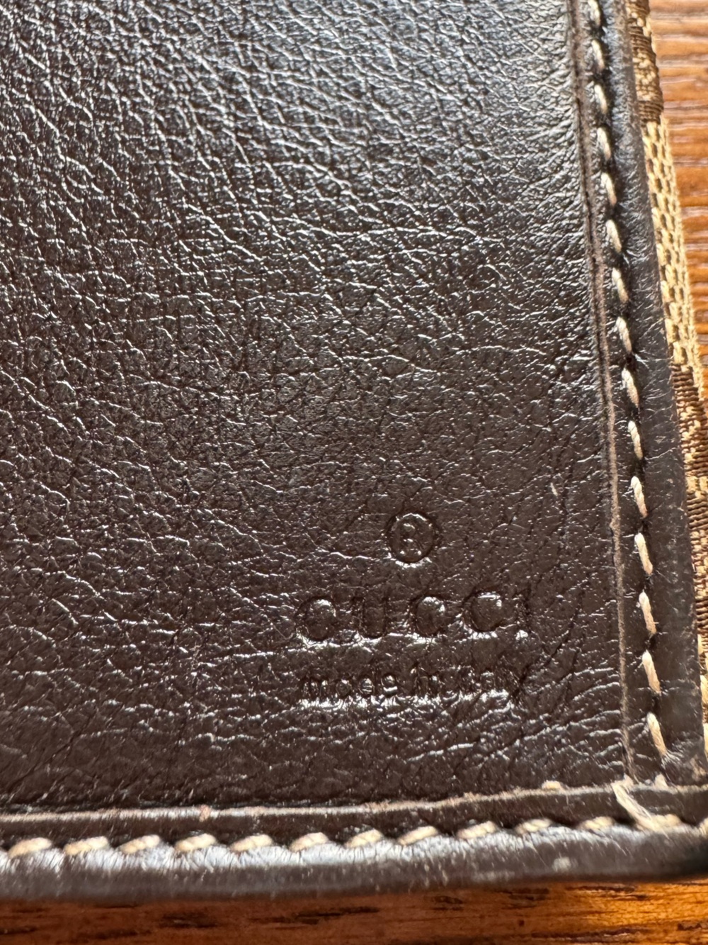 Gucci Vintage GG Monogram Brown/Tan Leather/Canvas Continental Wallet w/COA - Picture 5 of 16